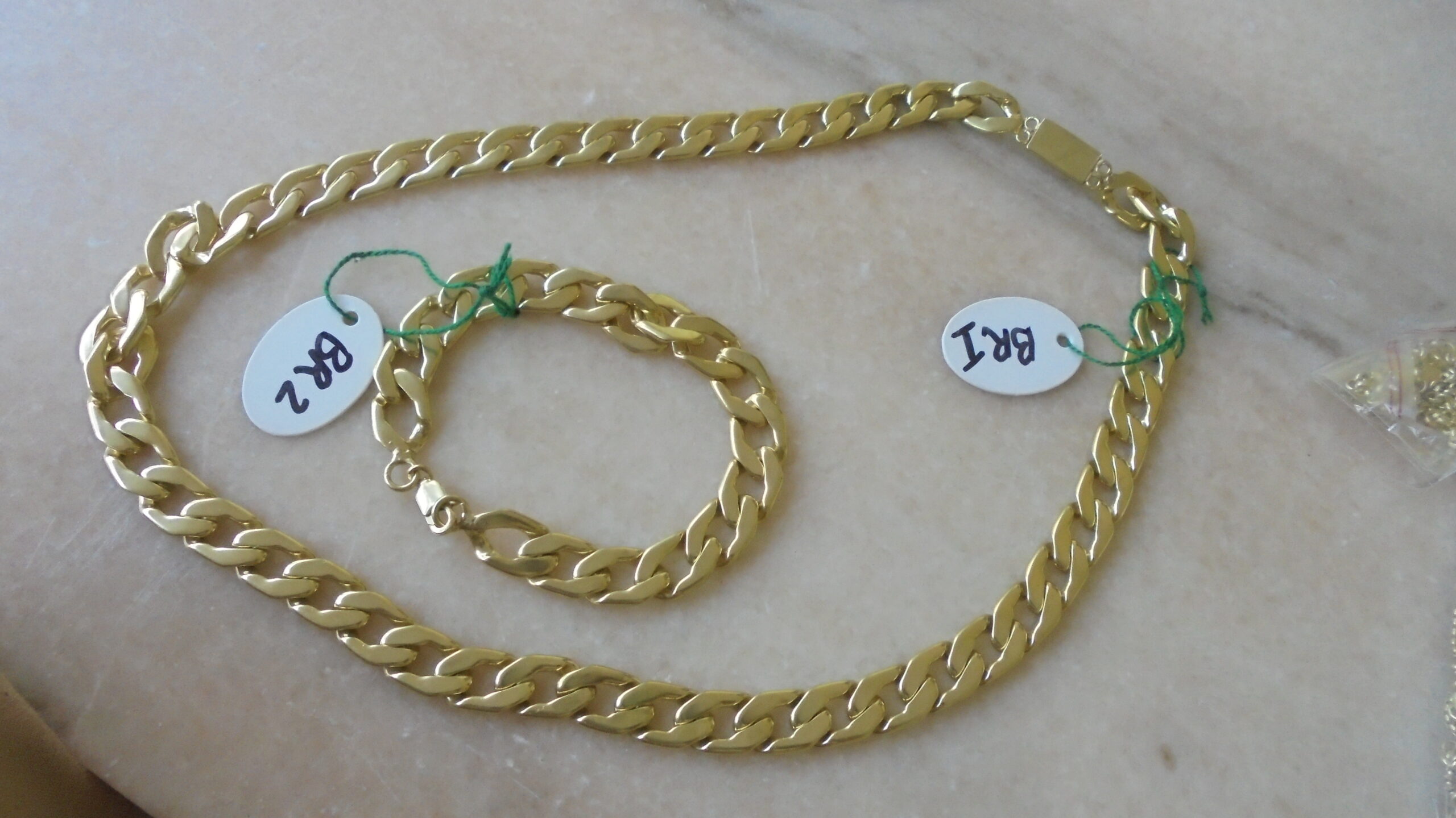 Set Brass bracelet and chain BR1 and BR2